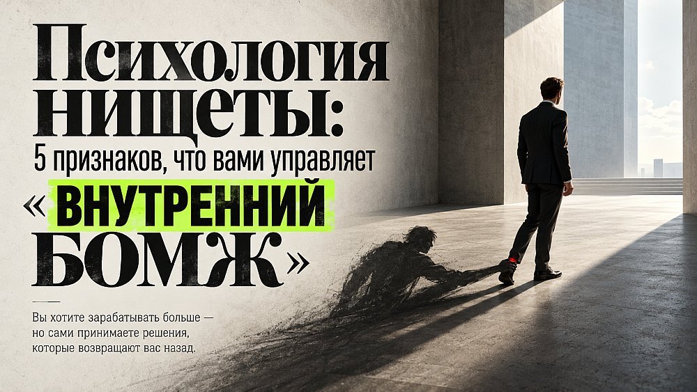 Превью: Психология нищеты: 5 признаков, что вами управляет «внутренний бомж»