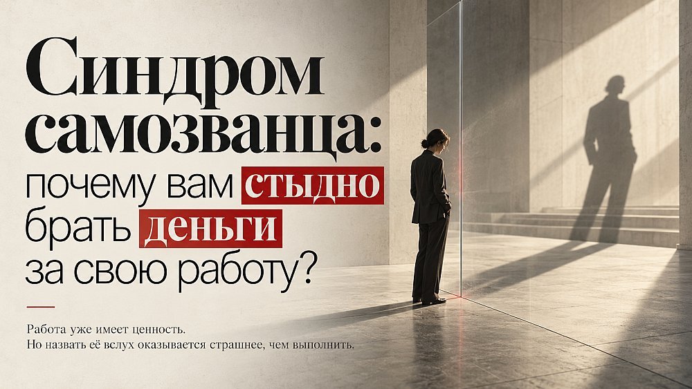 Превью: Синдром самозванца: почему вам стыдно брать деньги за свою работу?