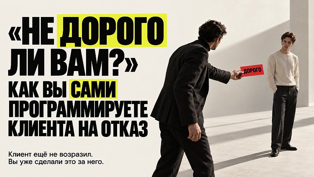 Превью: «Не дорого ли вам?» Как вы сами программируете клиента на отказ!