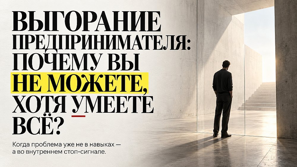 Превью: Выгорание предпринимателя: почему вы «не можете», хотя умеете всё?